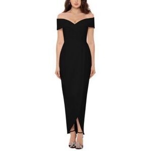 Xscape Petite Off-the-Shoulder Gown - Black Size 8P